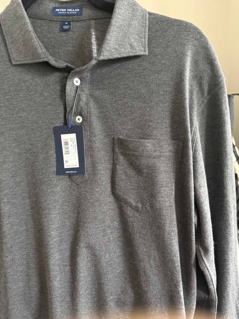 Peter Millar Men's Casual Button-Down Shirt - Gray